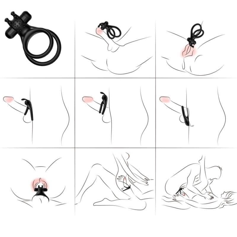 ARMONY - TRAVELER DOUBLE VIBRATOR RING FOR COUPLES RABBIT BLACK thumb 4