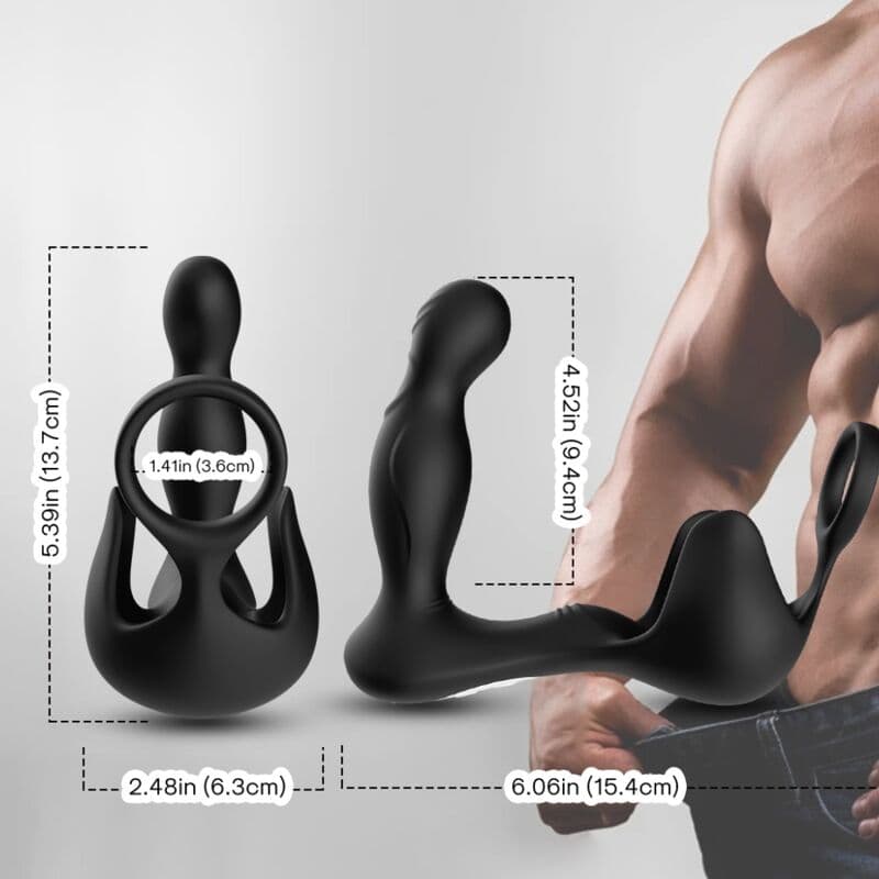 ARMONY - SURROUND VIBRATOR ANAL & STIMULATOR TESTICULOS & RING REMOTE CONTROL BLACK thumb 2