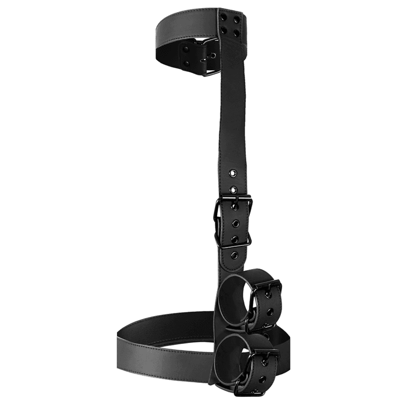 FETISH SUBMISSIVE BONDAGE - COLLAR & WRIST CUFFS BODY RESTRAINT SET thumb 4
