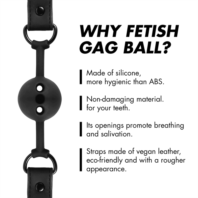 FETISH SUBMISSIVE BONDAGE - BREATHABLE SILICONE BALL GAG thumb 4