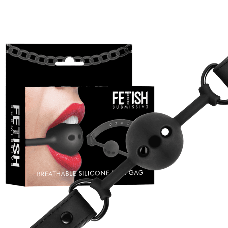 FETISH SUBMISSIVE BONDAGE - BREATHABLE SILICONE BALL GAG thumb 2