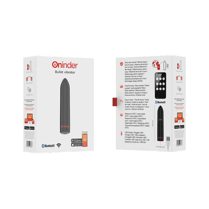 ONINDER - BERLIN BULLET VIBRATOR BLACK 9 MODES 8.5 X 2 CM - FREE APP thumb 8