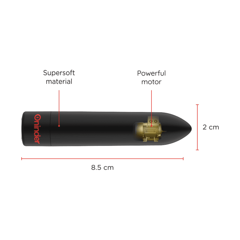ONINDER - BERLIN BULLET VIBRATOR BLACK 9 MODES 8.5 X 2 CM - FREE APP thumb 4