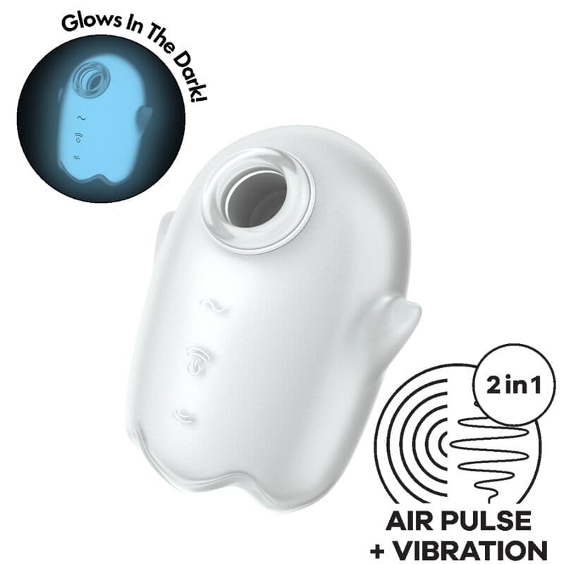 SATISFYER - GLOWING GHOST AIR PULSE & VIBRATOR WHITE thumb 4