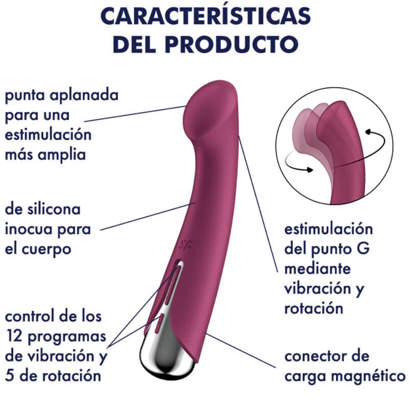 SATISFYER - SPINNING G-SPORT 1 ROTATOR VIBRATOR RED thumb 5