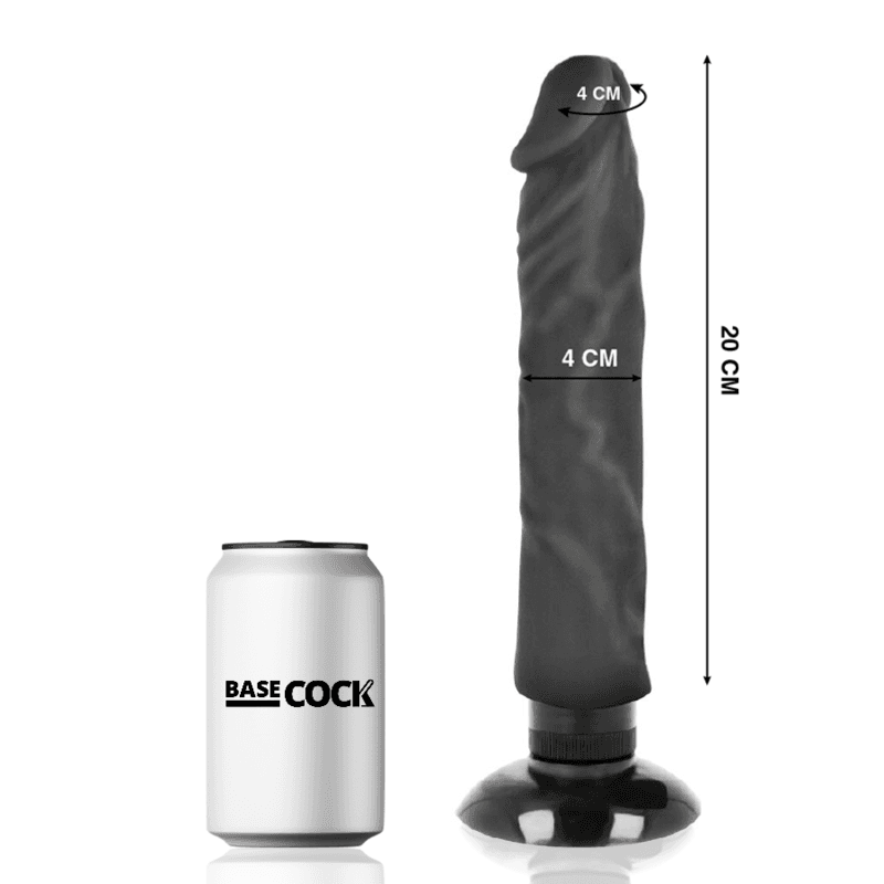 BASECOCK - REALISTIC VIBRATOR 2-1 BLACK 20 CM -O- 4 CM thumb 2