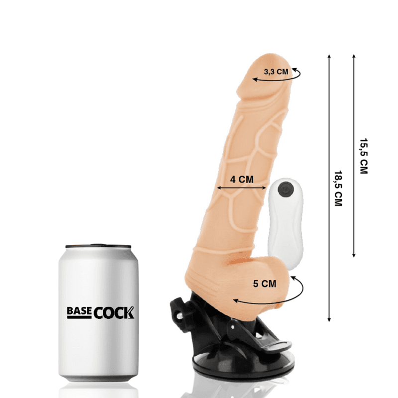 BASECOCK - REALISTIC VIBRATOR REMOTE CONTROL FLESH 18.5 CM -O- 4CM thumb 2