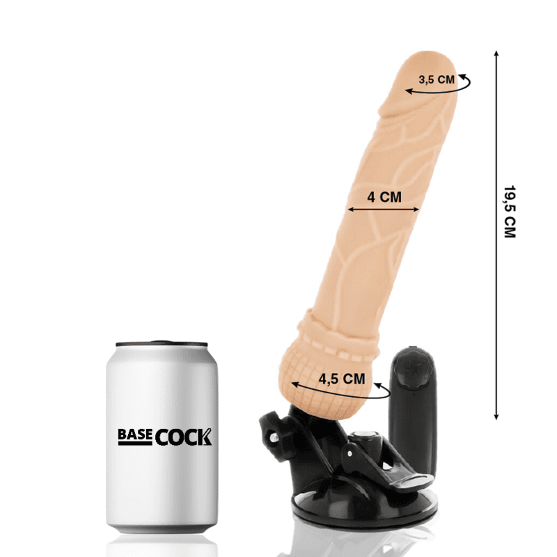 BASECOCK - REALISTIC VIBRATOR REMOTE CONTROL FLESH 19.5 CM -O- 4 CM thumb 2