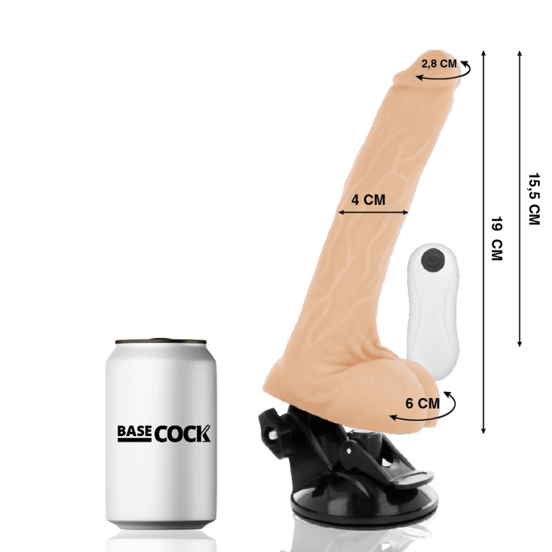 BASECOCK - REALISTIC VIBRATOR REMOTE CONTROL FLESH 19 CM -O- 4 CM thumb 2