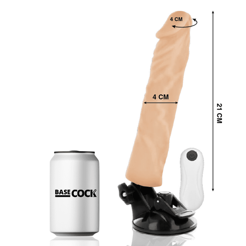 BASECOCK - REALISTIC VIBRATOR REMOTE CONTROL FLESH 21 CM -O- 4 CM thumb 2