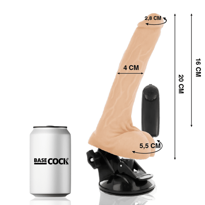 BASECOCK - REALISTIC NATURAL REMOTE CONTROL VIBRATOR WITH TESTICLES 20 CM -O- 4 CM thumb 2