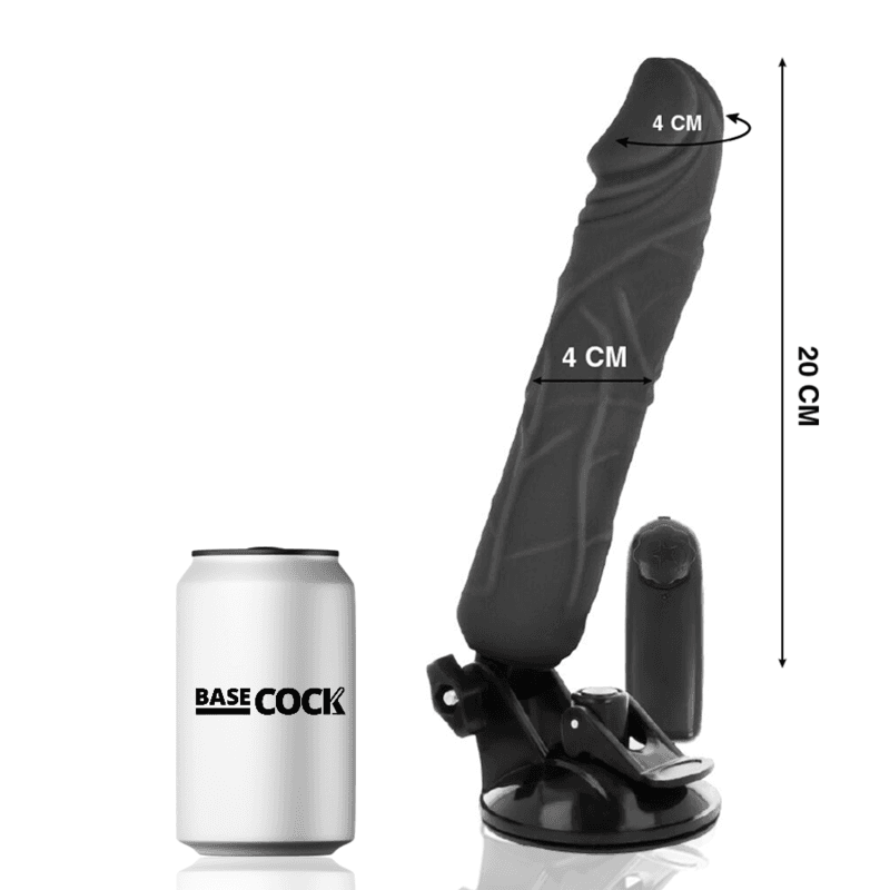 BASECOCK - REALISTIC VIBRATOR REMOTE CONTROL BLACK 20 CM -O- 4 CM thumb 2