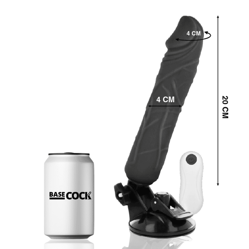 BASECOCK - REALISTIC VIBRATOR REMOTE CONTROL BLACK 20 CM -O- 4 CM thumb 2