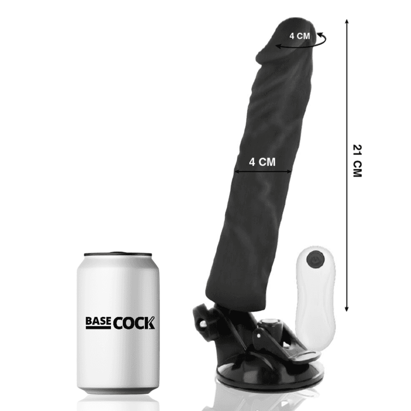 BASECOCK - REALISTIC VIBRATOR REMOTE CONTROL BLACK 21 CM -O- 4 CM thumb 2