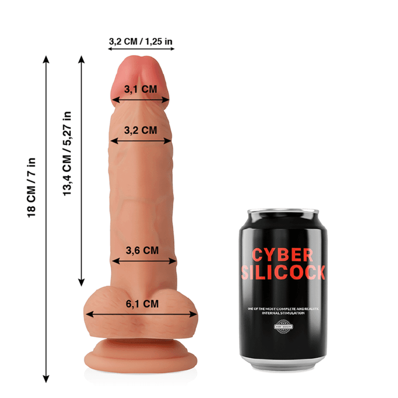 CYBER SILICOCK - JUDE ULTRA REALISTIC SOFT LIQUID SILICONE 18 CM -O- 3.2 CM thumb 2