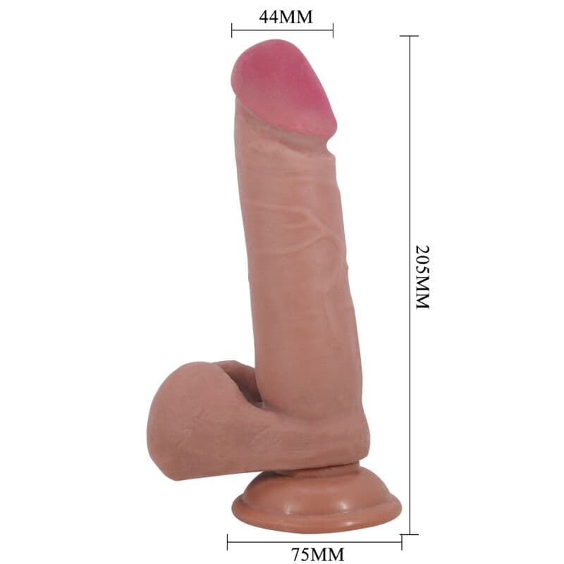 PRETTY LOVE - SLIDING SKIN SERIES REALISTIC DILDO WITH SLIDING SKIN SUCTION CUP BROWN 20.5 CM thumb 4