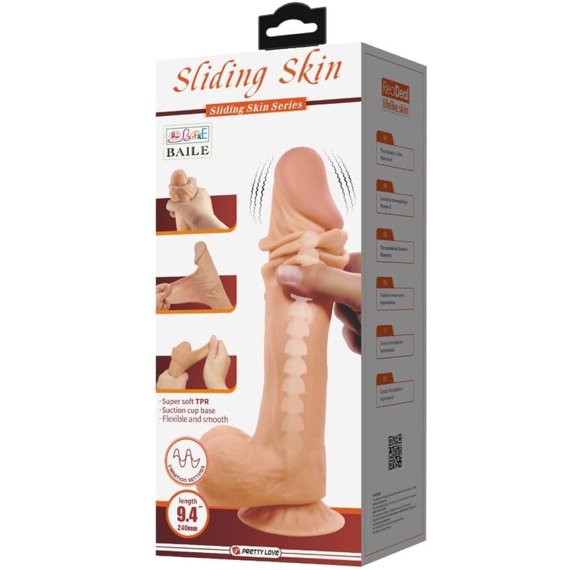 PRETTY LOVE - SLIDING SKIN SERIES REALISTIC DILDO WITH SLIDING SKIN SUCTION CUP REMOTE CONTROL FLESH 24 CM thumb 2