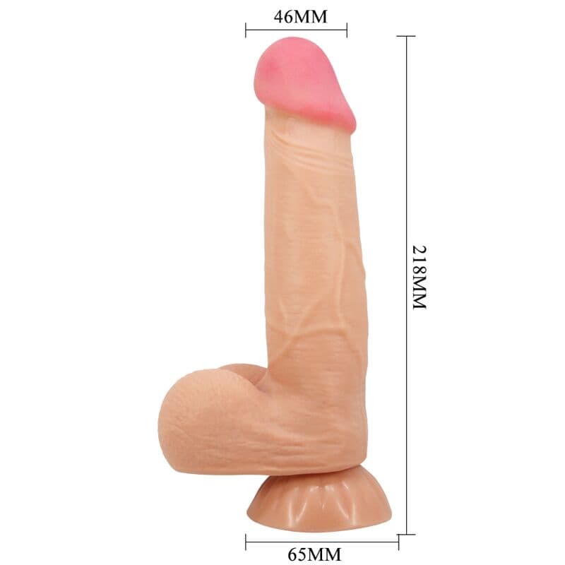 PRETTY LOVE - SLIDING SKIN SERIES REALISTIC DILDO WITH SLIDING SKIN SUCTION CUP REMOTE CONTROL FLESH 21.8 CM thumb 4