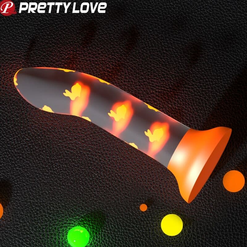 PRETTY LOVE - MAGICAL NIGHTFALL DILDO WITHOUT VIBRATION LUMINOUS ORANGE thumb 3