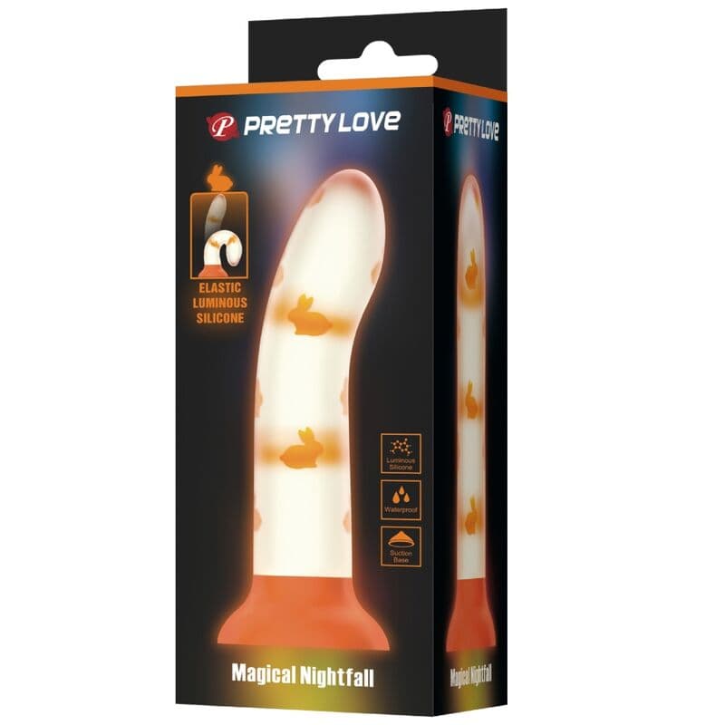 PRETTY LOVE - MAGICAL NIGHTFALL DILDO WITHOUT VIBRATION LUMINOUS ORANGE thumb 4