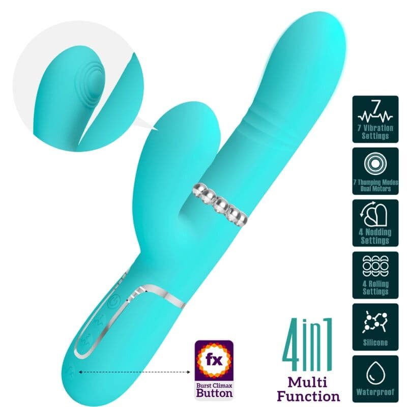 PRETTY LOVE - MULTIFUNCTION G-SPOT VIBRATOR AQUA GREEN thumb 3