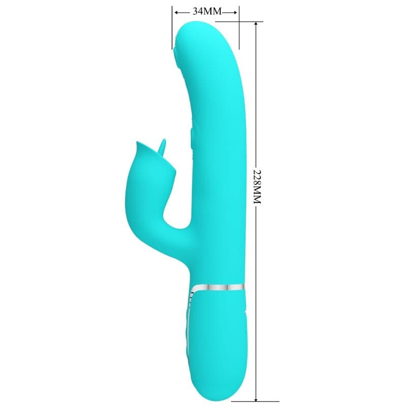 PRETTY LOVE - RABBIT VIBRATOR WITH LICKING AQUA GREEN thumb 2