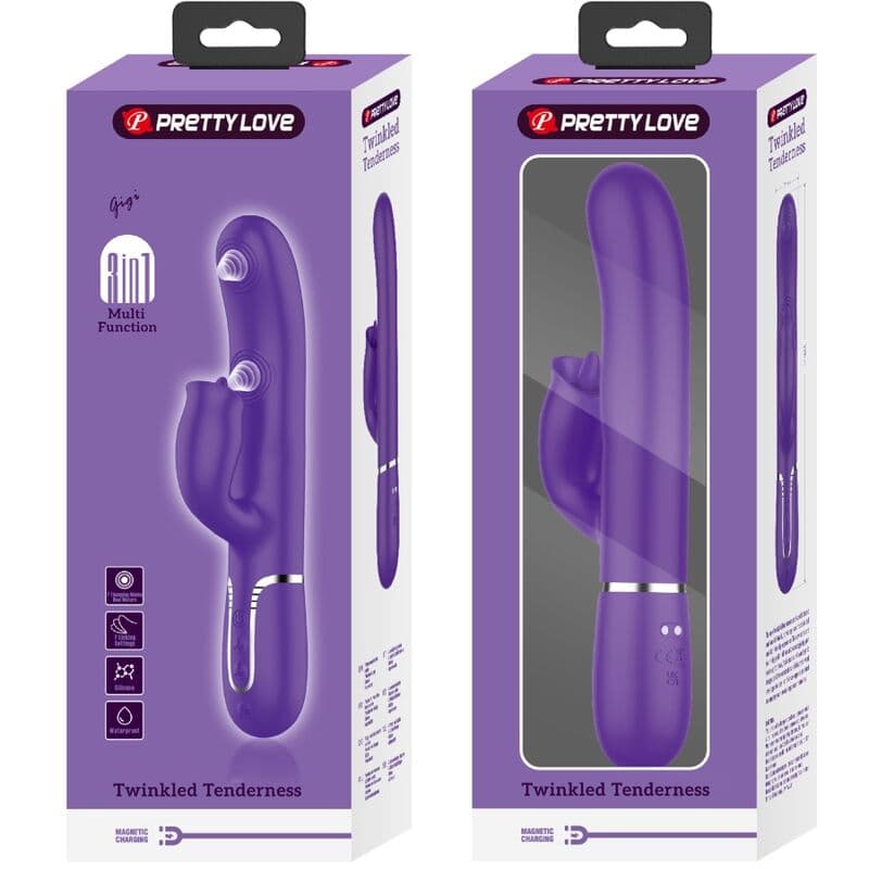 PRETTY LOVE - RABBIT VIBRATOR WITH LICKING PURPLE thumb 4