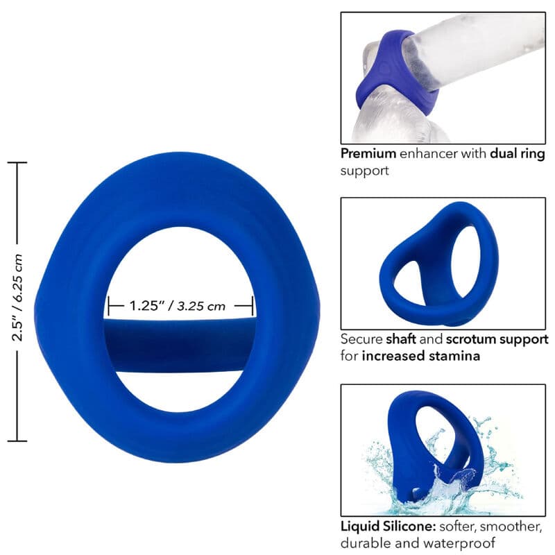 CALEXOTICS - ADMIRAL COCK BALL DUAL RING BLUE thumb 4