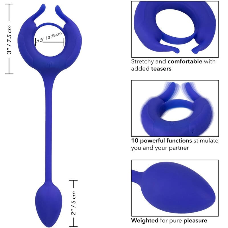 CALEXOTICS - ADMIRAL WEIGHTED COCK RING BLUE thumb 4