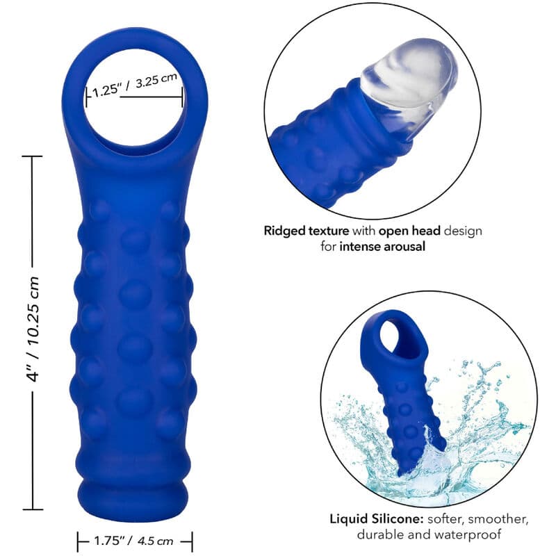 CALEXOTICS - ADMIRAL BEADED PENIS COVER LIQUID SILICONE BLUE thumb 4