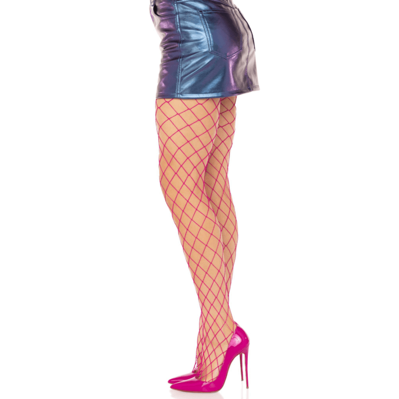LEG AVENUE - DIAMOND FISHNNET PANTYHOSE PINK thumb 3