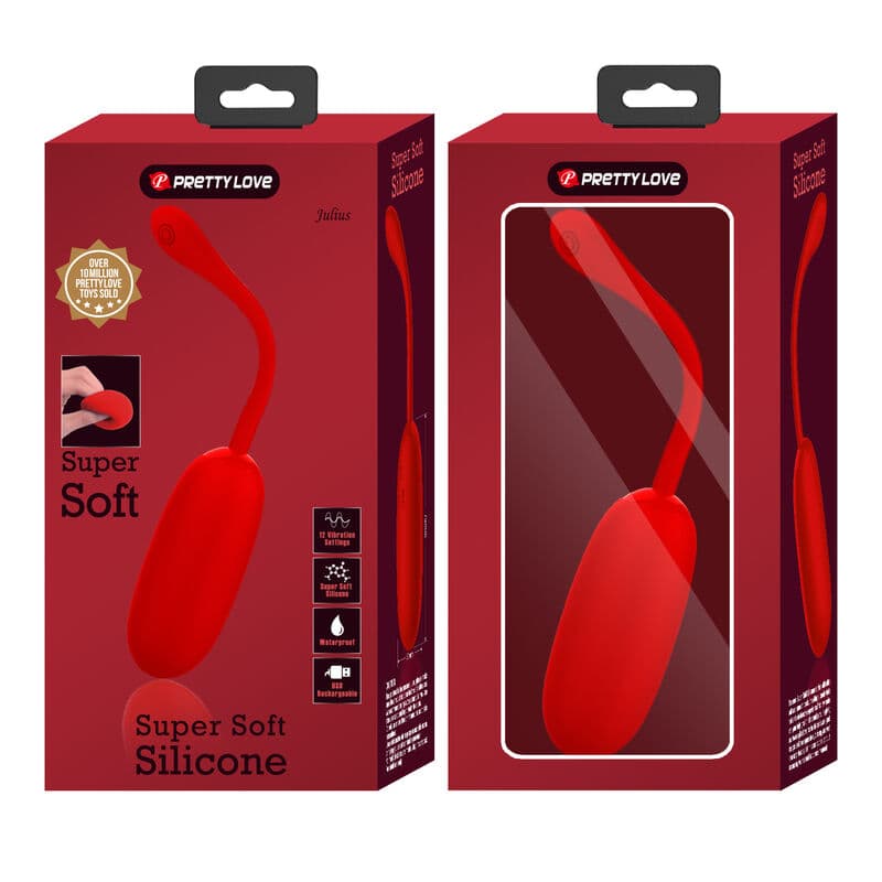 PRETTY LOVE - JULIUS WATERPROOF-RECHARGEABLE VIBRATING EGG RED thumb 9