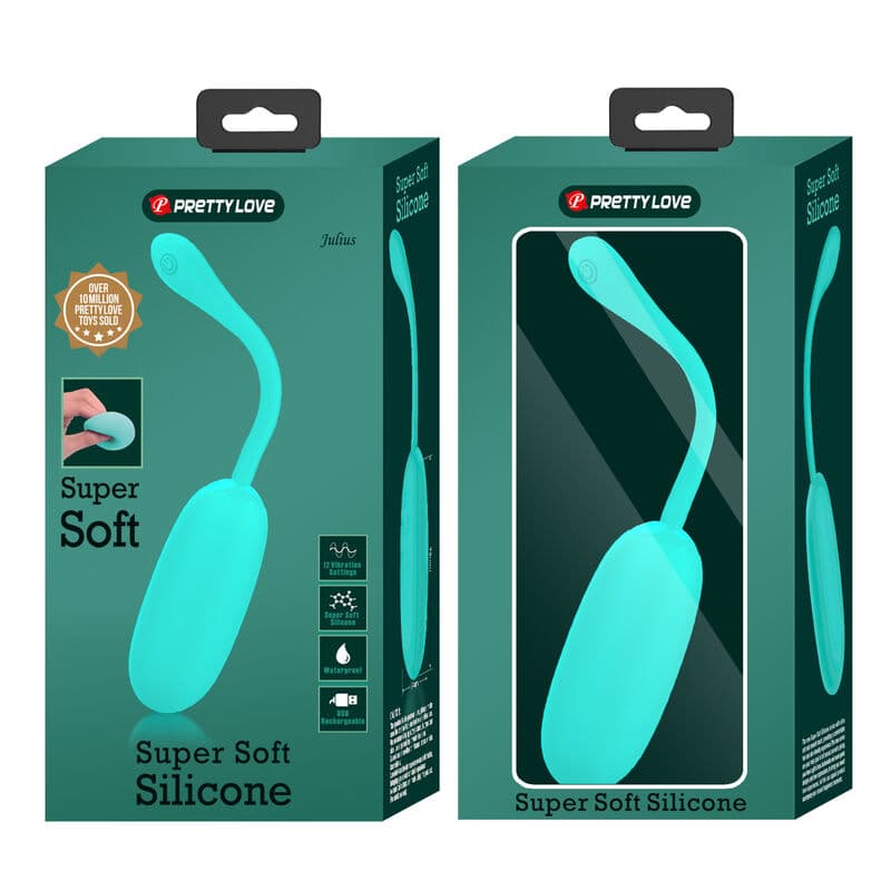 PRETTY LOVE - JULIUS WATERPROOF-RECHARGEABLE VIBRATING EGG AQUA GREEN thumb 9