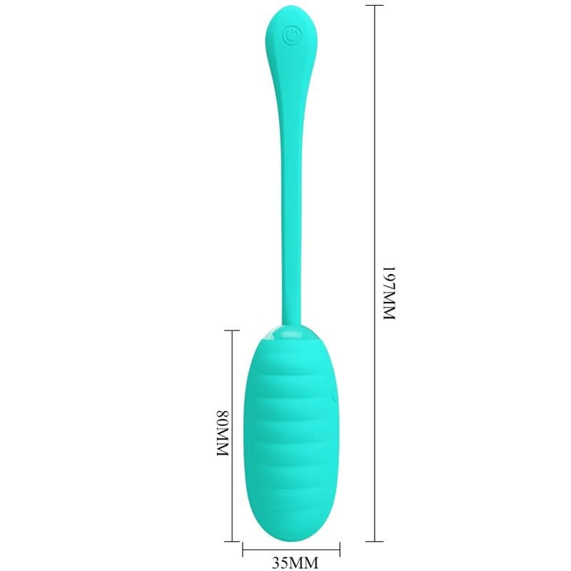 PRETTY LOVE - KIRK RECHARGEABLE VIBRATING EGG AQUA GREEN thumb 6