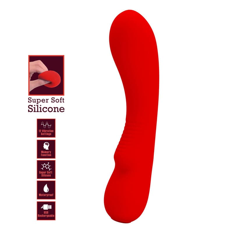 PRETTY LOVE - PRESCOTT RECHARGEABLE VIBRATOR RED thumb 7