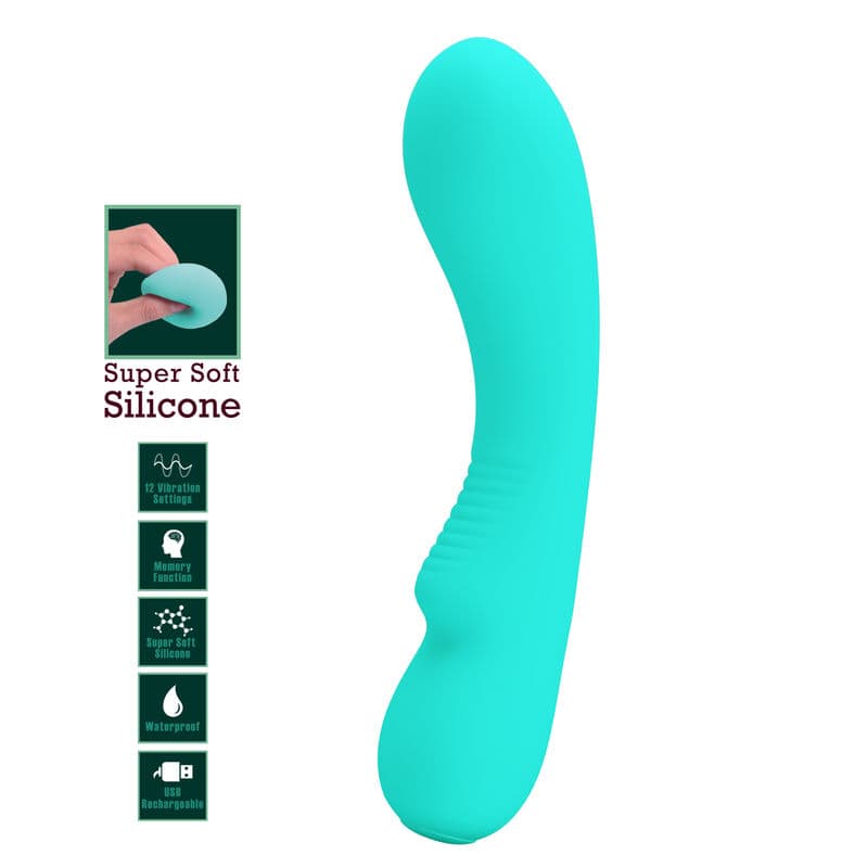 PRETTY LOVE - PRESCOTT RECHARGEABLE VIBRATOR AQUA GREEN thumb 7