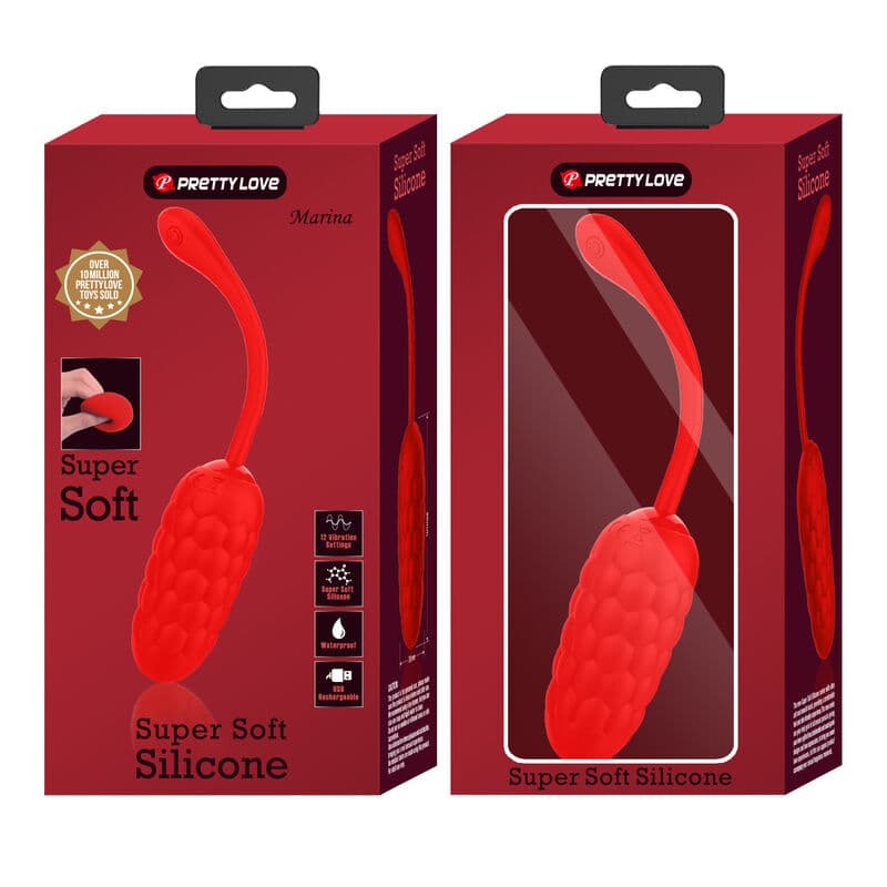 PRETTY LOVE - VIBRATING EGG WITH RED RECHARGEABLE MARINE TEXTURE thumb 9