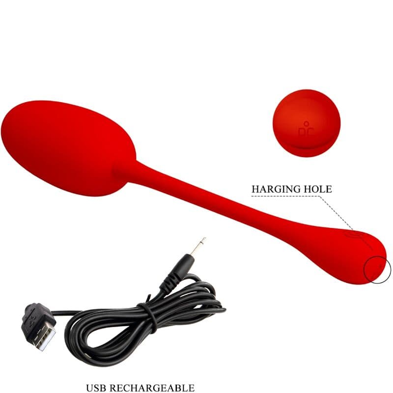 PRETTY LOVE - KNUCKER RED RECHARGEABLE VIBRATING EGG thumb 8
