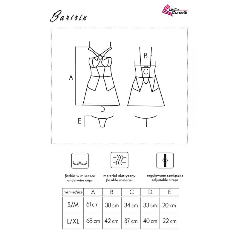 LIVCO CORSETTI FASHION - BARIRIN LC 90633 SHIRT + PANTY BLACK L/XL thumb 7