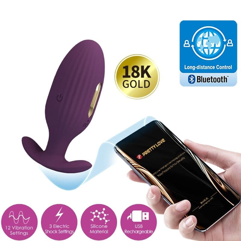 PRETTY LOVE - JEFFERSON APP CONTROLLED ANAL PLUG PURPLE thumb 4