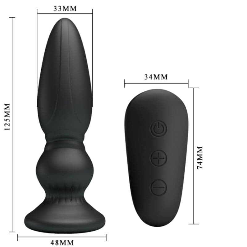 MR PLAY - POWERFUL VIBRATOR REMOTE CONTROL ANAL PLUG BLACK thumb 5