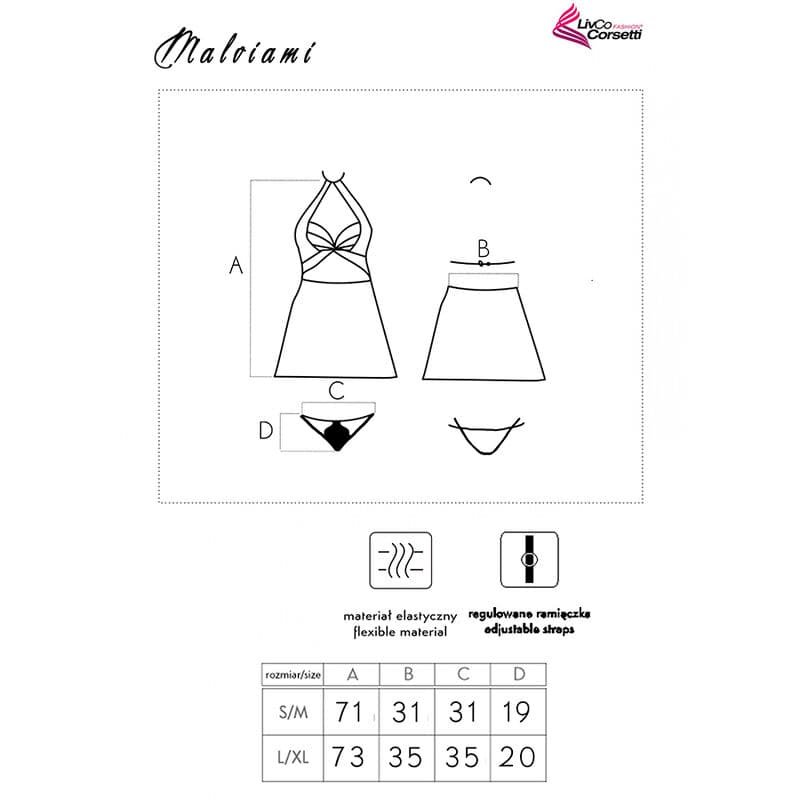 LIVCO CORSETTI FASHION - MALVIAMI LC 90625 SHIRT + PANTY BLACK L/XL thumb 7