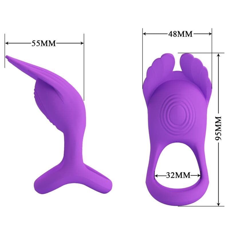 PRETTY LOVE - SILAS VIBRANT PENIS RING 7 VIBRATIONS PURPLE SILICONE thumb 7