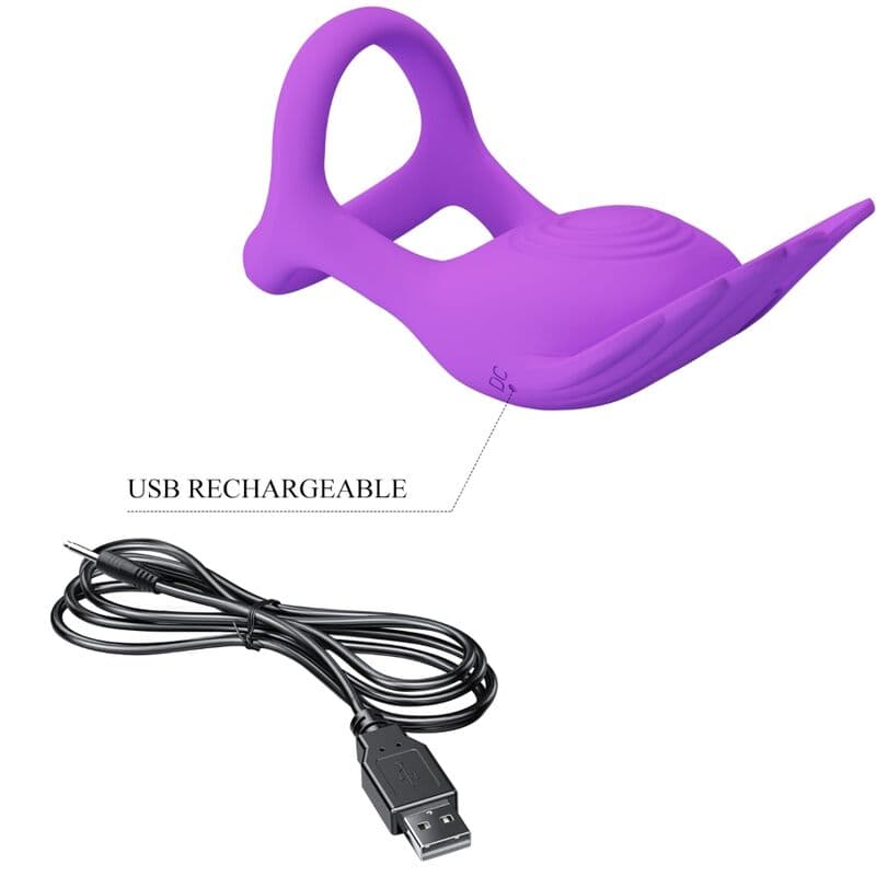 PRETTY LOVE - SILAS VIBRANT PENIS RING 7 VIBRATIONS PURPLE SILICONE thumb 8
