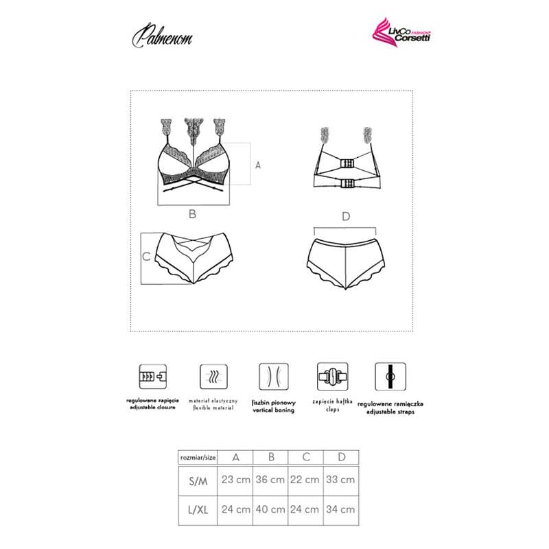 LIVCO CORSETTI FASHION - PALMENOM LC 90614 BRA + PANTY BLACK L/XL thumb 7
