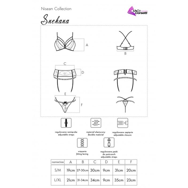 LIVCO CORSETTI FASHION - SNEHANA LC 90443 BRA + GARTER BELT + PANTY BLACK thumb 7
