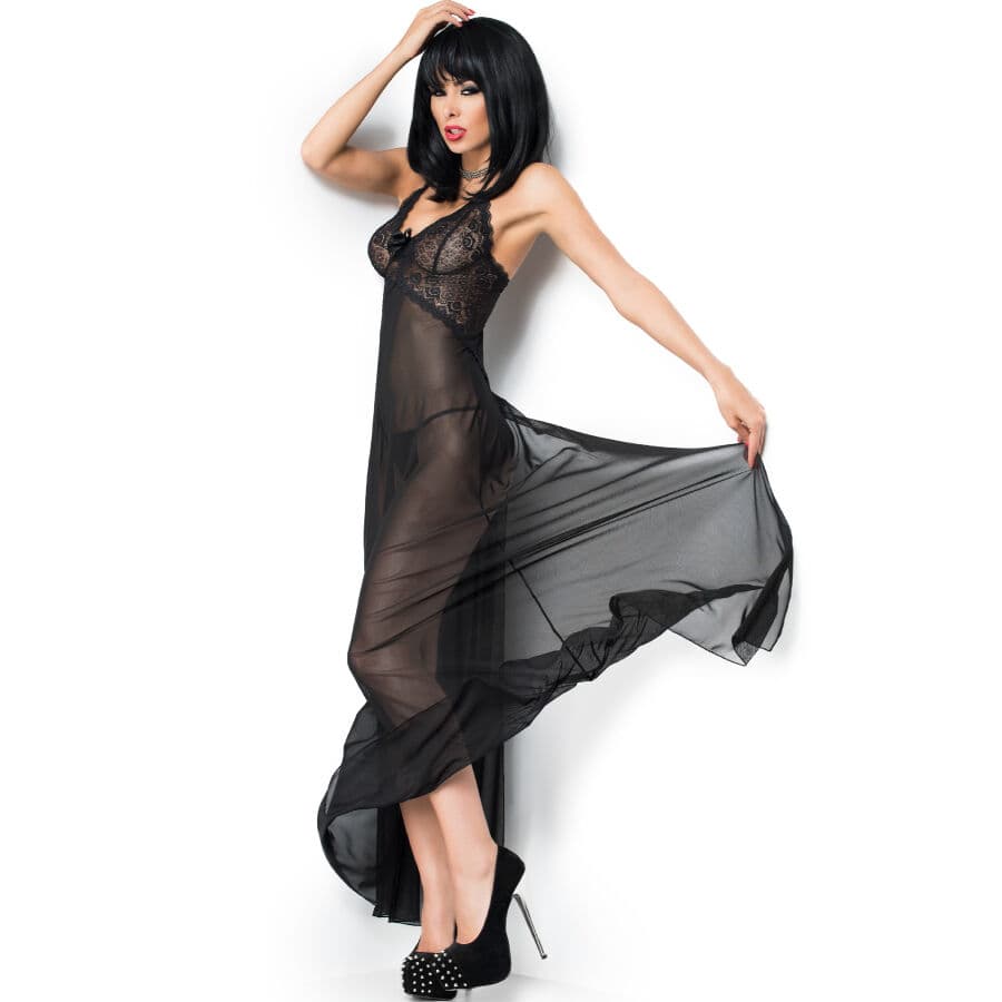CHILIROSE - CR 3883 BABYDOLL LONG BLACK S/M thumb 3