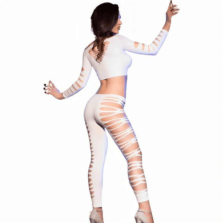 CHILIROSE - CR 3654 TOP & LEGGINS WHITE S/M thumb 2