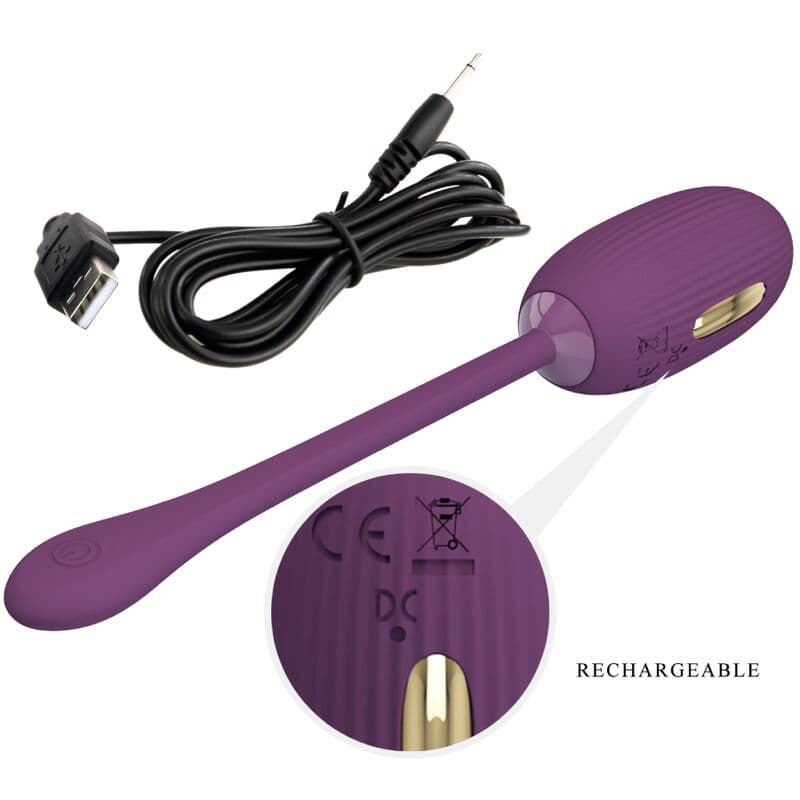 PRETTY LOVE - DOREEN PURPLE RECHARGEABLE VIBRATING EGG thumb 6