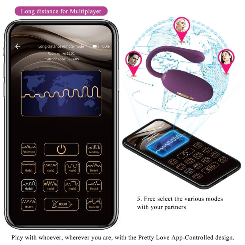PRETTY LOVE - DOREEN PURPLE RECHARGEABLE VIBRATING EGG thumb 14